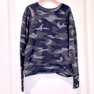 Athleta Girl Camouflage Gray Sweatshirt Size Extra Small